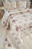 Canvas King Size Tiny Quilted Bedspread Set, Coverlet 230x250 with Pillowcase Cappucino