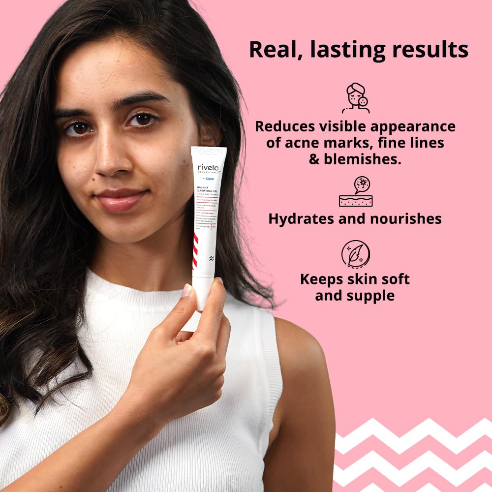 Rivela Dermascience AHA BHA Scar and Spot Correction Gel By Cipla 15 ml Pack of 1 For Acne Prone Skin