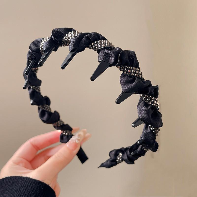 Hepburn-Style Elegant Non-Slip Headband with Frilly Edge and Teeth