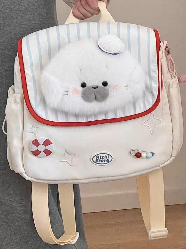 Mori-Style Large-Capacity Cartoon Doll Backpack for Junior and Senior High Students