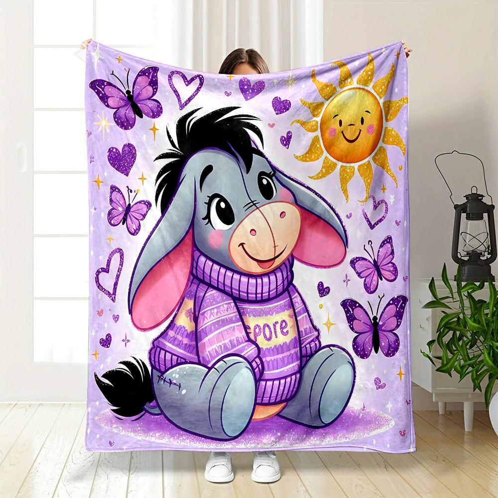 1 Stück Winnie Puuh Esel Aufgedeckte Decke - Ultra Weich & Gemütlich Geschenk für Mama und Tochter, Leicht für Bett, Sofa & Reisen