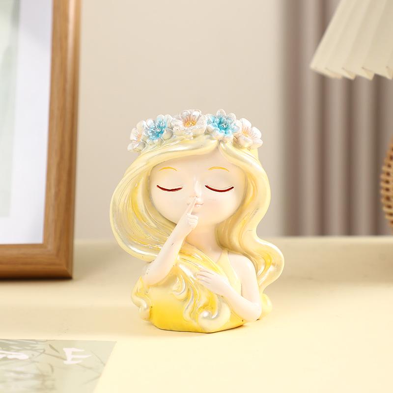 Girl's Flower Simulation Bonsai for Home and Office Decor