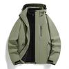 Men's Custom Logo Waterproof 3-in-1 Outdoor Jacket Set with Fleece Lining, Autumn/Winter Workwear, Women's Group Printed Version Available