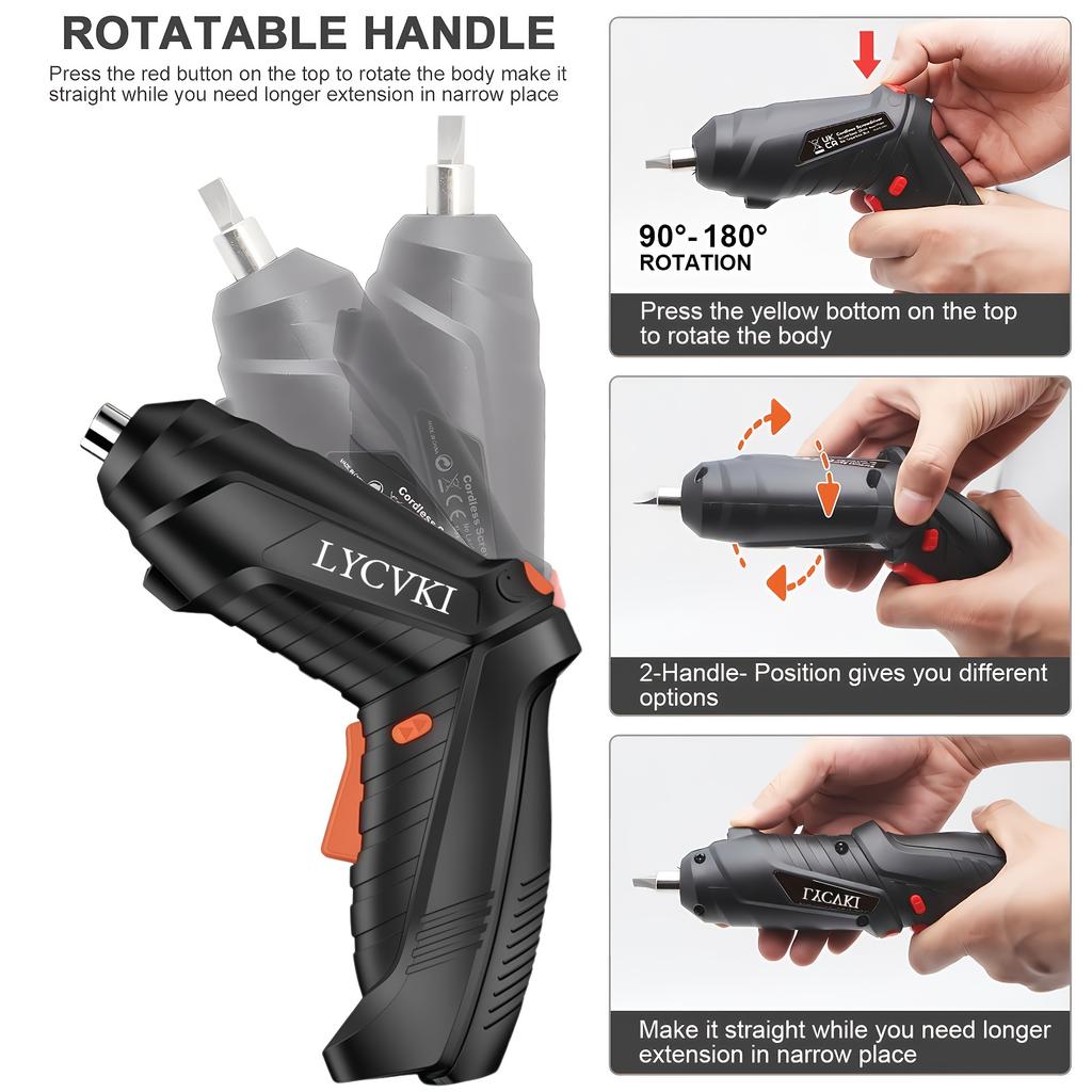 14pcs Electric Screwdriver Set USB Rechargeable Mini Electric Drill Tool Set Portable Cordless Screwdriver Home Repair Multitool Kit