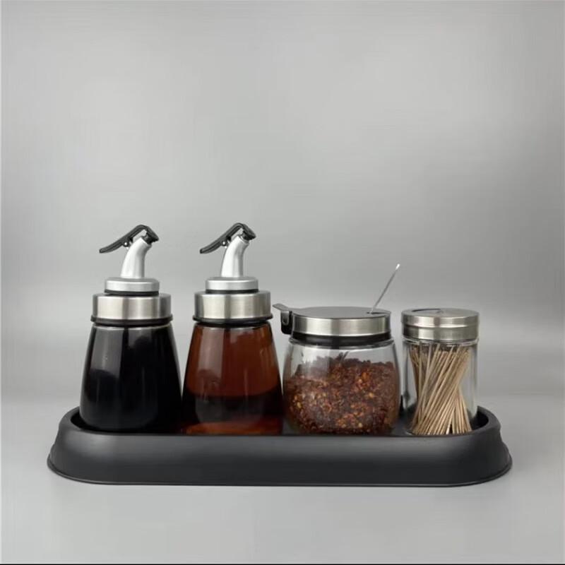 Chui Shan Hai Glass Condiment Dispenser Set