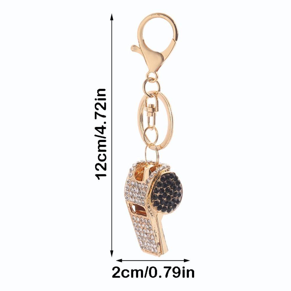 Luxury Rhinestones Whistle Keychain Creative Shining Whistle Pendant  Bag Ornament