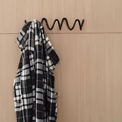 Wavy Shape Metal Wall Hook Minimalist Wall Mounted Sundries Storage Holder Moisture-proof Waterproof Door Back Clothes Hook