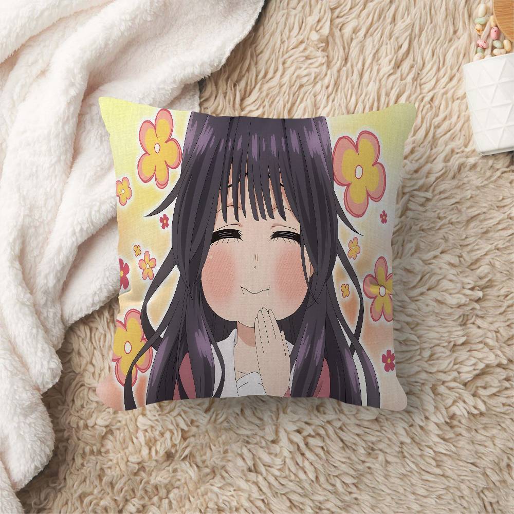 Anime T-The Fragrant Flower Blooms With Dignity Pillow Cushion Cover Pillowcase Living Room Sofa Home Decor Customized