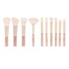 10-Piece Peach Makeup Brush Set: Loose Powder, Stippling, Eyeshadow, Blending, Concealer, Contour Brushes