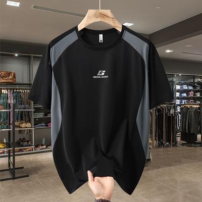 Übergröße 4XL-13XL Herren Oversized T-Shirt Sommer Tops Schwarz Kurzarm T-Shirt