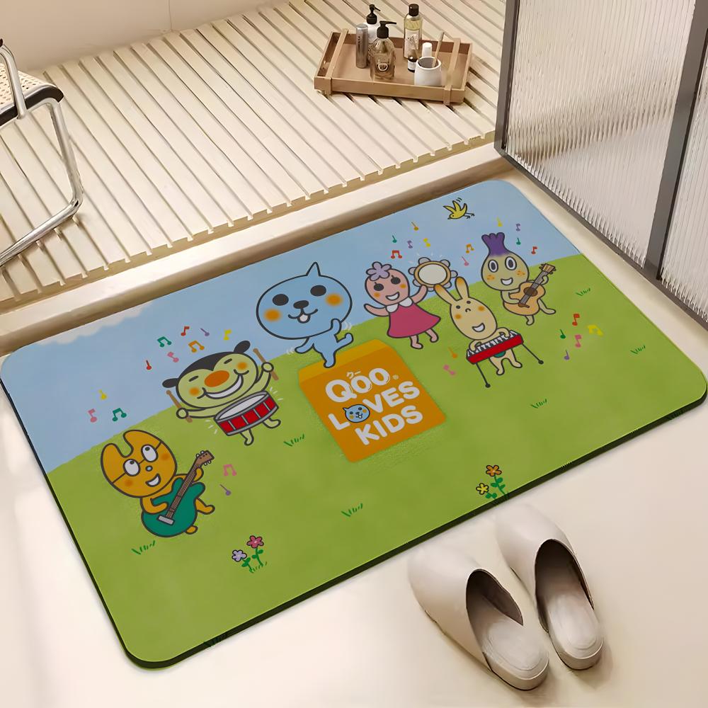 ANIME Q-Qoo Floor Mat Absorbent Floor Mat Non-Slip Entrance Rug for Bathrooms Restrooms and Toilets