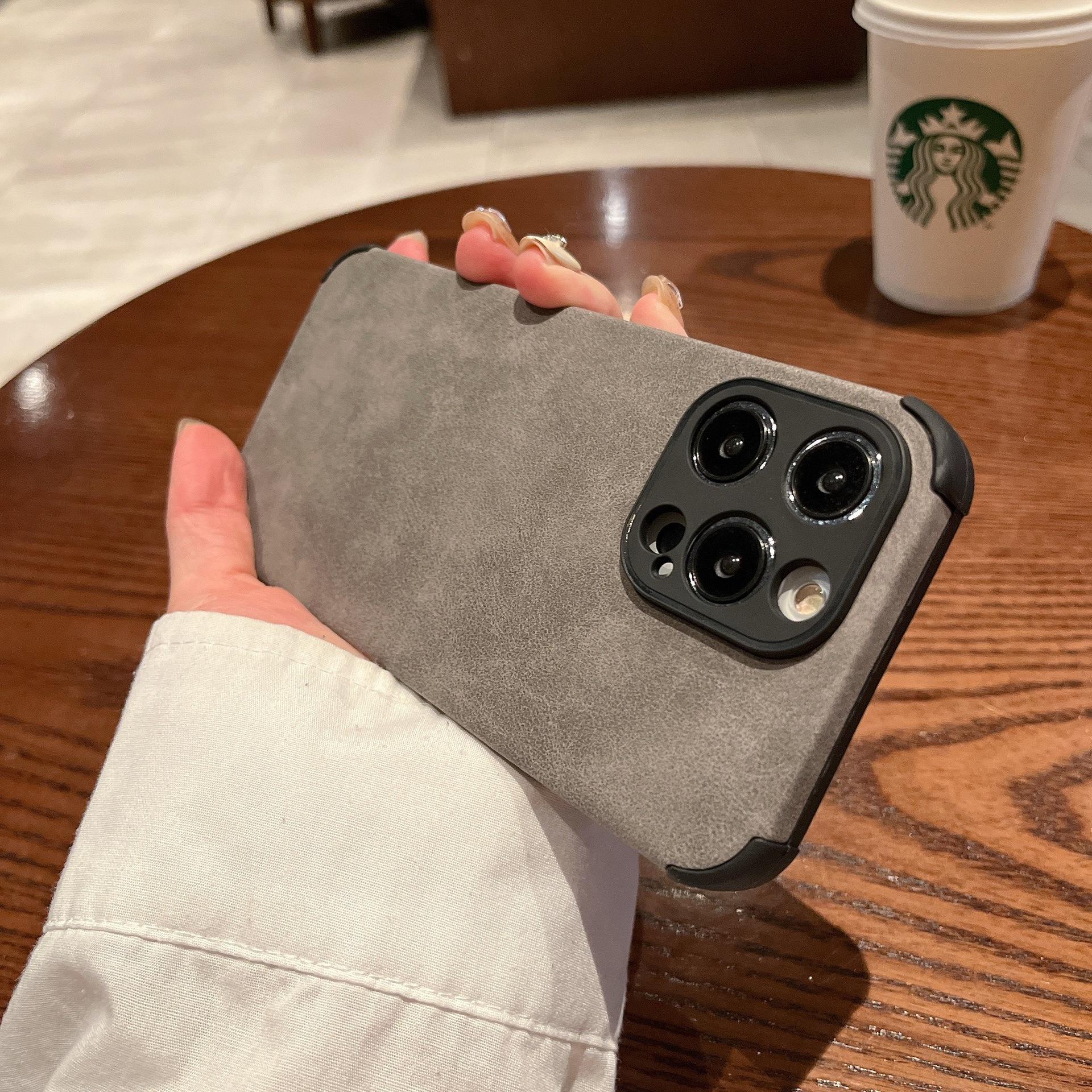 

Ins Niche Solid Color Anti-fingerprint Translucent Fur Apple 15 Couple Phone Case 14 Promax Premium Apple 12