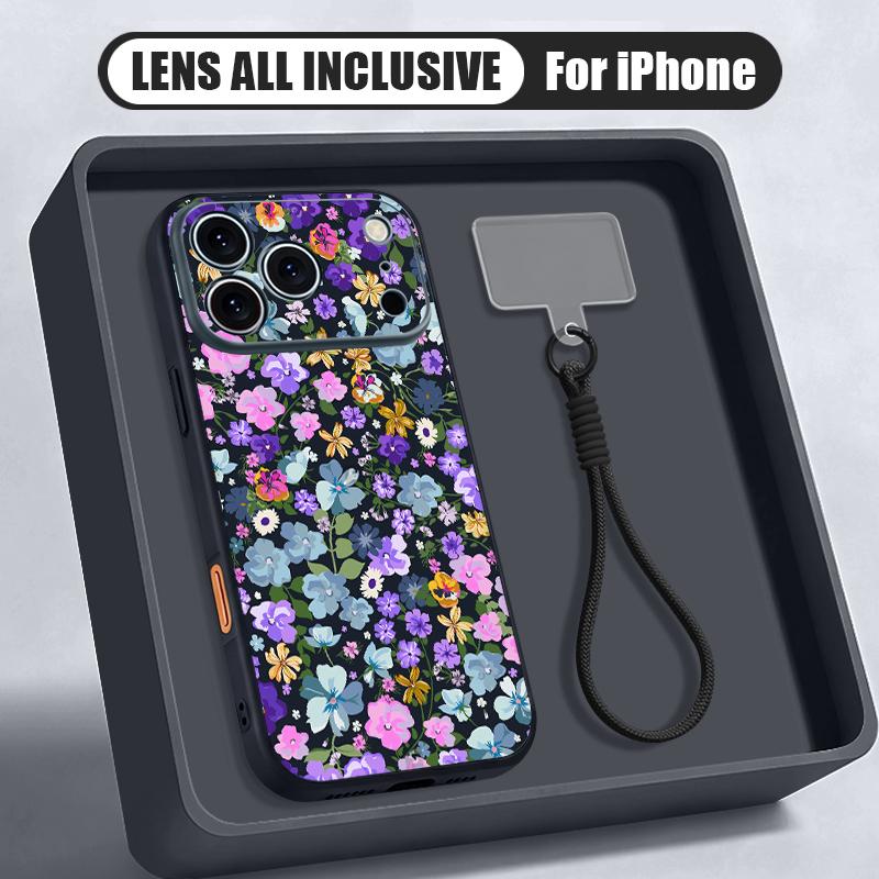 Oil Painting Flower Hand Strap Case For iPhone 17 Pro Max iPhone 16 15 14 13 Pro Max Magnetic For Magsafe Hybrid TPU+PC Matte Cover
