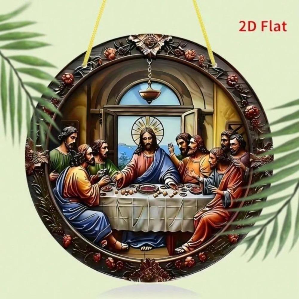 Religiöse Wandkunst im Vintage-Stil: Das letzte Abendmahl Metallblechschild
