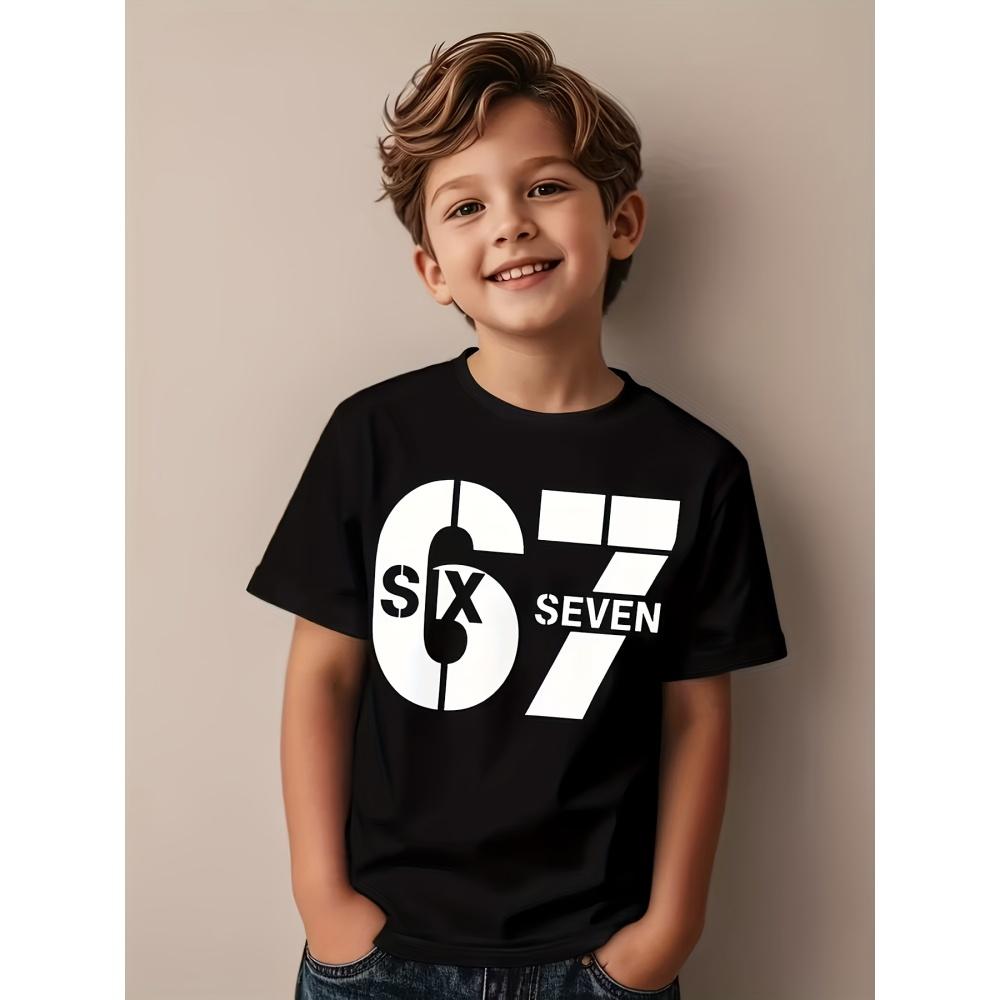 Six Seven Math Jokes Printed Fun Leisure Round Neck Summer Comfortable Children's T-shirt