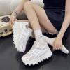 2025 spring and autumn soft leather through the net small height-increasing shoes fashion casual lightweight thick-soled Forrest Gump shoes sports sh
