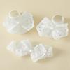 2Set Lace Bow Baby Headband Socks Set Soft Cute Baby Floor Sock Breathable Korean Style Elastic Hair Band Newborn Baby