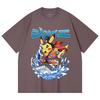 230 Gsm 100% Cotton Pokemon V11 Jimbei Pikachu Print Unisex Heavy Cotton T Shirt