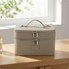 DoubleLayer Cosmetic Case doubleCompartment Makeup Organizer with Handle TravelFriendly TwoTier