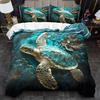Quilt Cover Set 2/ 3pcs, Fantasy Gemstone Turtle Print Duvet Cover Set, King Queen Style Bedding, 2D Flat Printing, Quilt Decoration, Bedroo