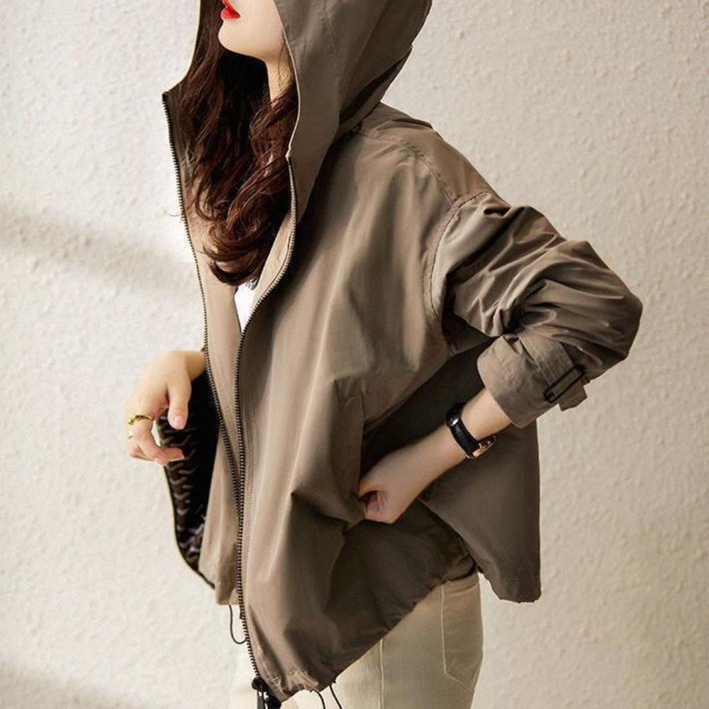 Chaquetas de Primavera para Mujer Finas Cortavientos Impermeables Transpirables Abrigo Casual para Exteriores con Capucha Ropa Protectora del Sol