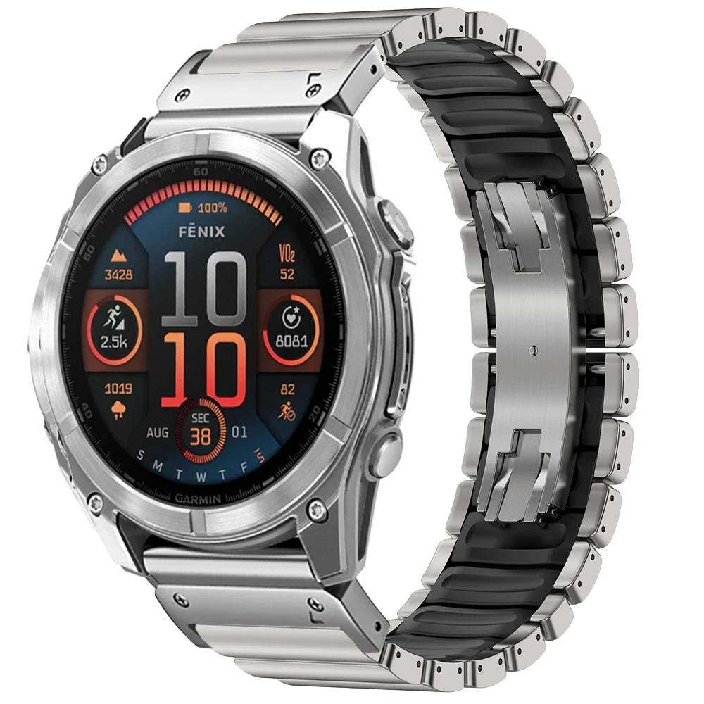 

26-мм титановый ремешок для часов Garmin Fenix 8 7X Pro 6X Enduro 3 Мужской деловой ремешок для Garmin Tactix 7Pro Instinct 2X Аксессуары 26mm