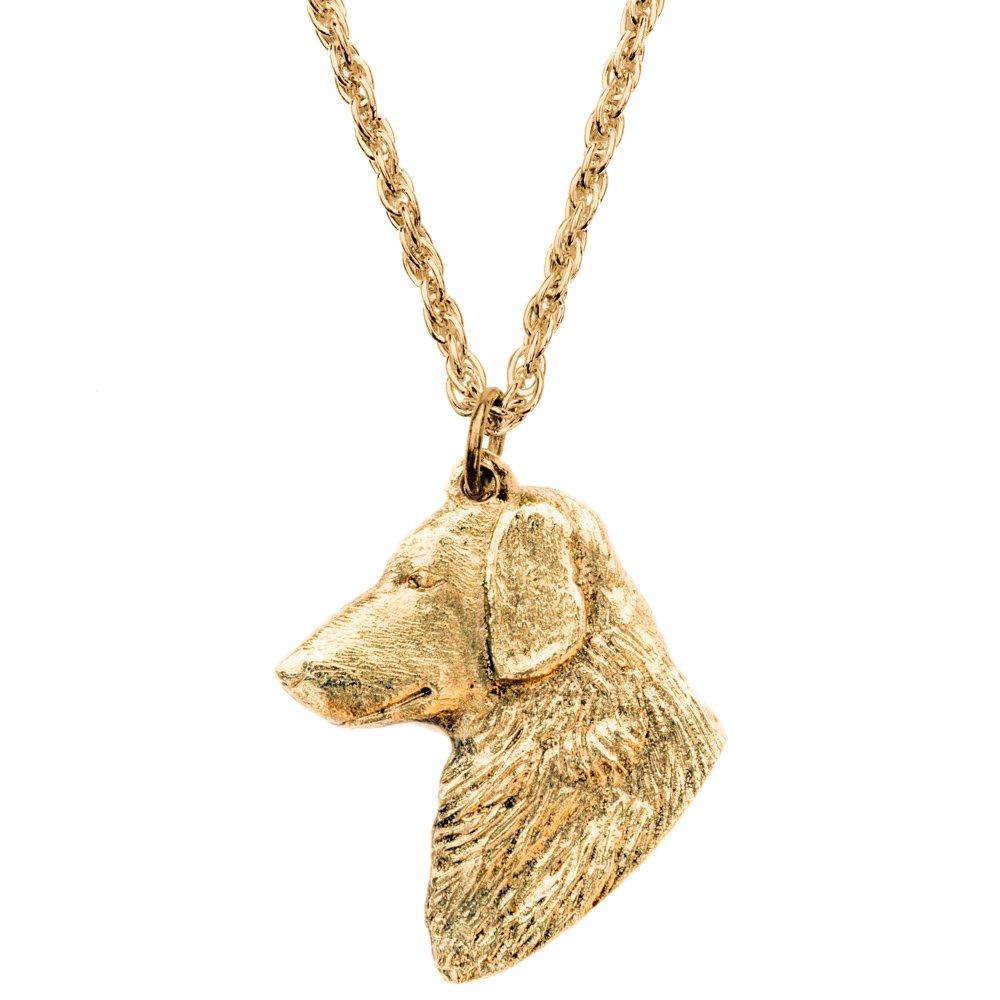 Flat-Coated Retriever (Head) - British-made Art Dog Pendant Necklace Collection