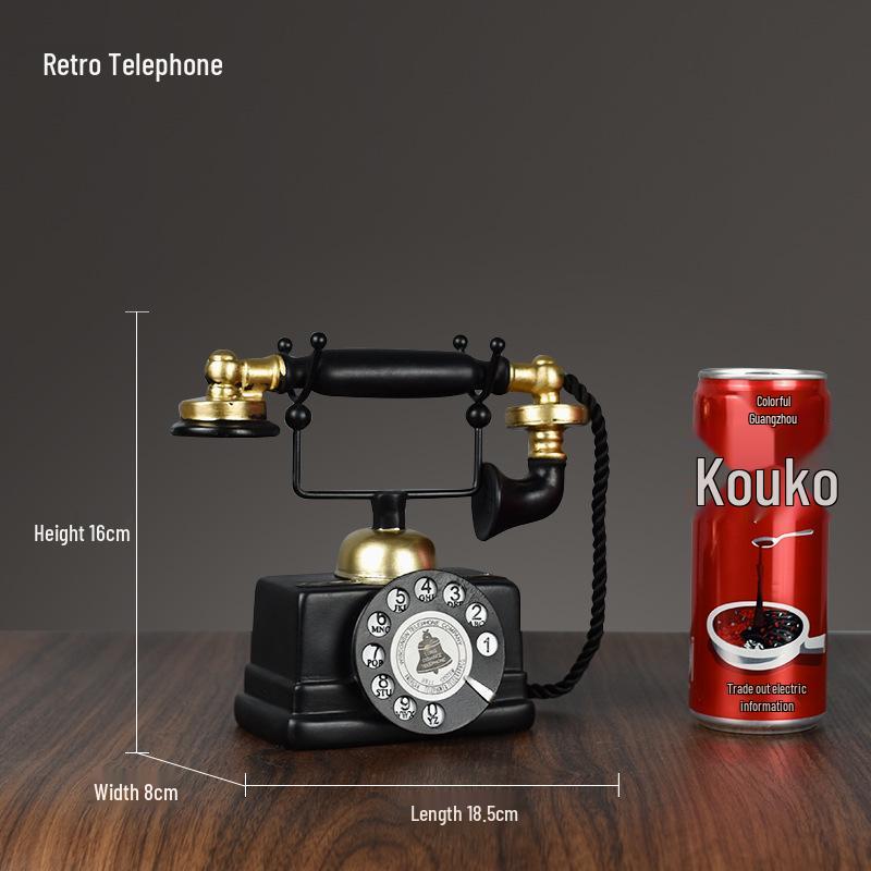 Exquisite Retro Telephone Ornament for Wine Cabinet or Bookshelf