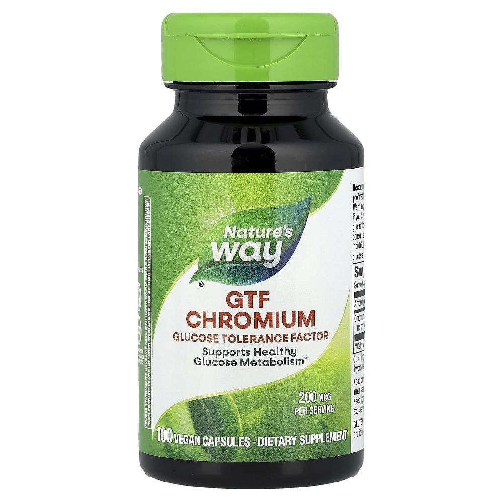 Chromium Nature's Way GTF Chromium 200mcg Veggie Capsules 100 Tablets 1 Pcs