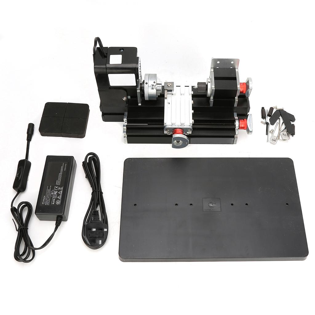 Miniature Lathe 24W Alloy 20,000 RPM Mini Benchtop Wood Lathe Machine for Woodworking