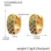 18k Gold-Plated Stainless Steel Plaid Zircon Earrings