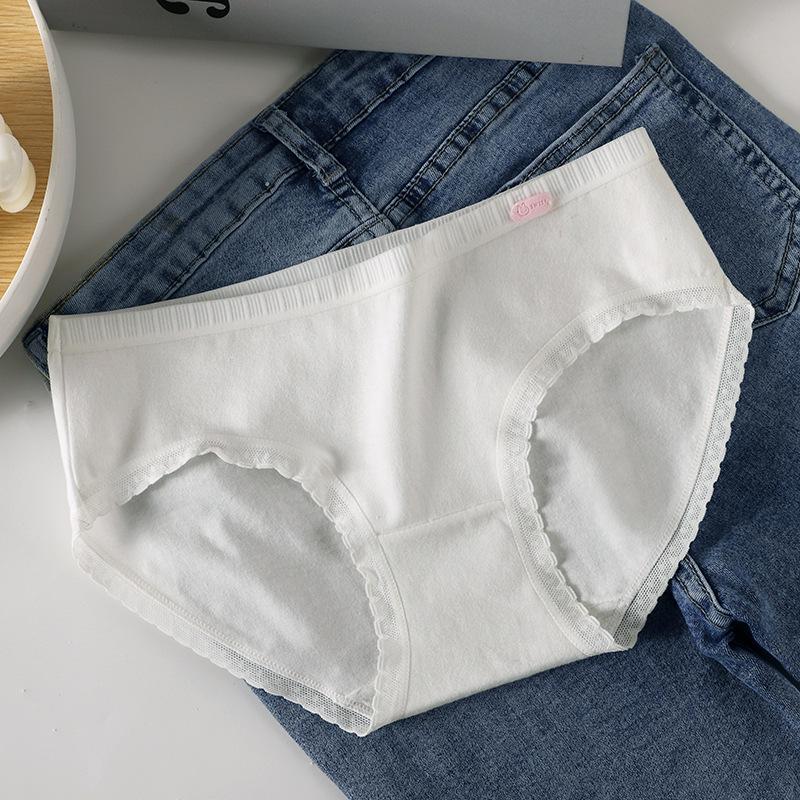 Girls' Mid-Waist Pure Cotton Antibacterial Briefs - Cute & Breathable Birthday Series.