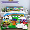 3pcs Duvet Cover Set (1*Duvet Cover + 2*Pillowcase, Without Core), Custom Name Sprunki Game Pattern Bedding Set, Home Bedroom Decor Gift