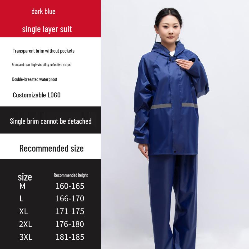 Reflective Raincoat and Pants Set for Electric Motorcycle Riding