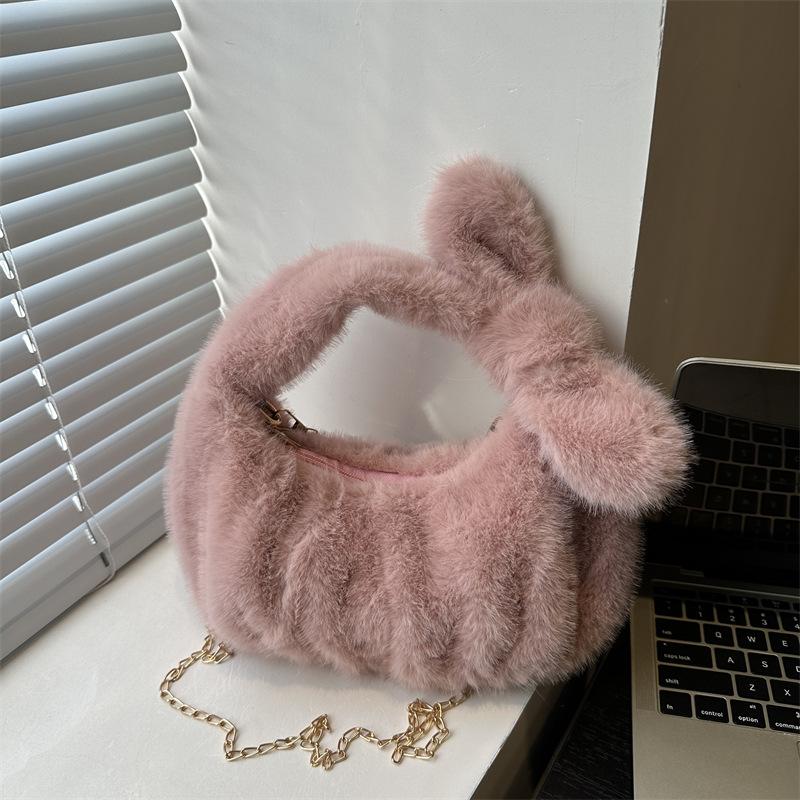 Fashion Plush Handbag Design Foreign Style Shoulder Messenger Bag Dumpling Bag