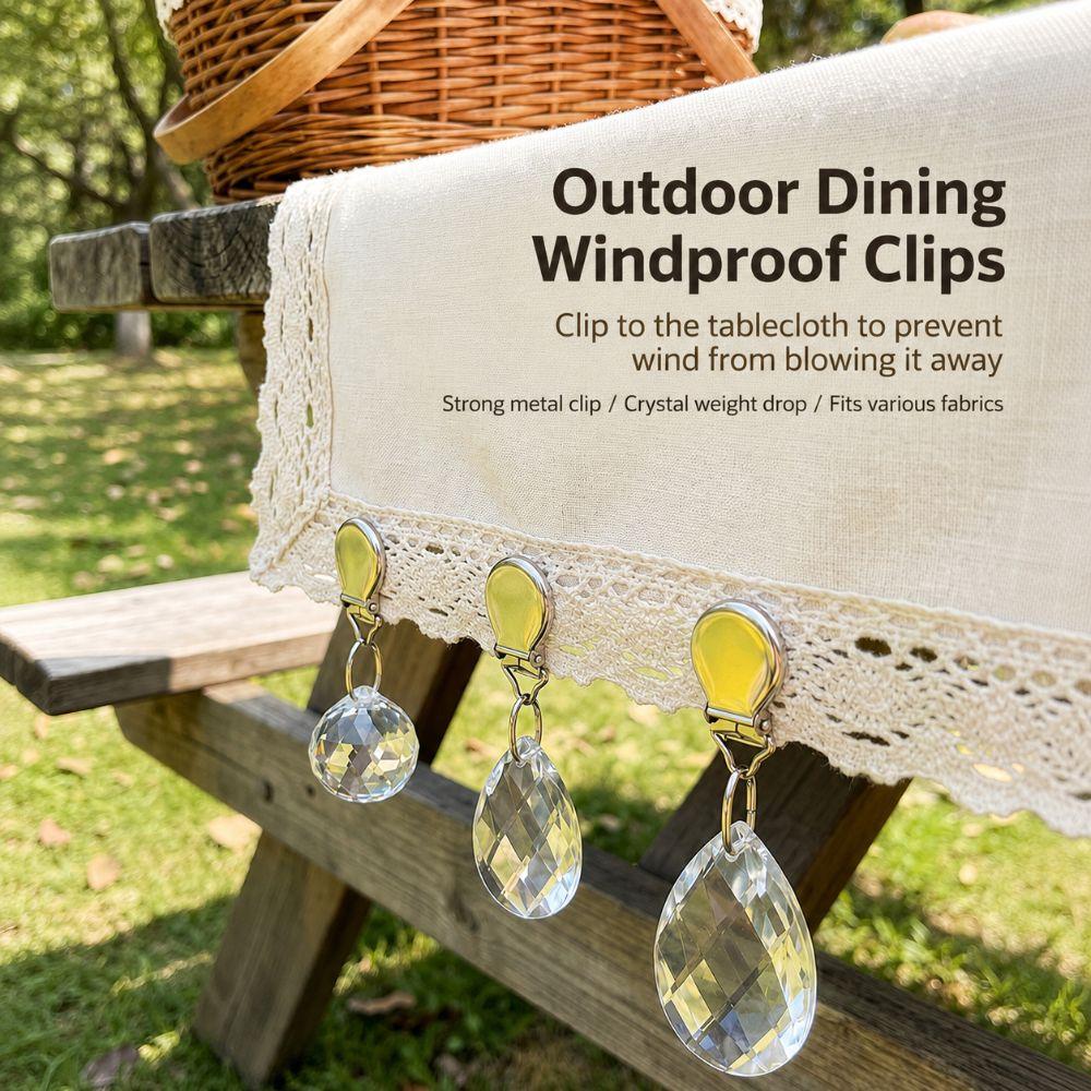 4 Stück Kristall-Tischdecken-Anhänger Gewichte Robuste Kristall-Vorhangklammern Outdoor-Picknick Hochzeit