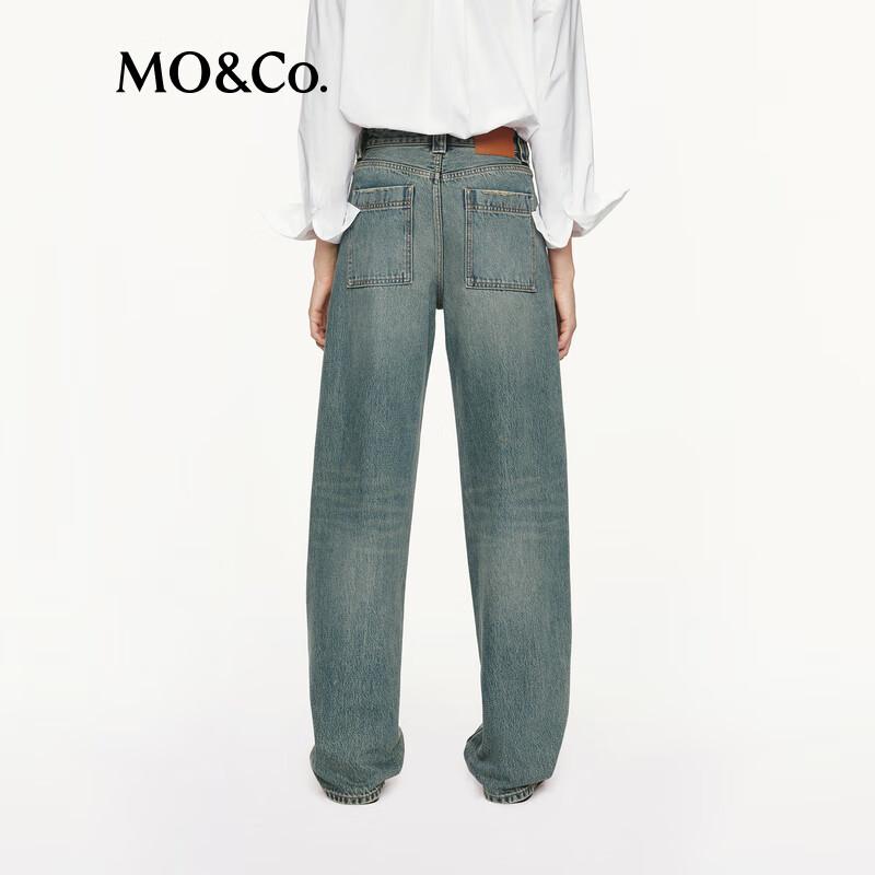 MO&Co. Washed Mid-Low Waist Jeans