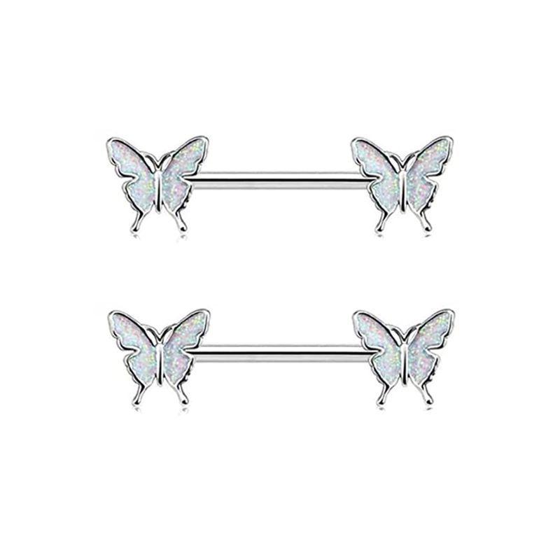 Europejskie i Amerykańskie Cyrkoniowe Serce Księżyc Stal Nierdzewna Różowe Piercingi Sutków Biżuteria do Ciała