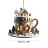 Christmas Coffee Cup Ornaments 2D Acrylic Hot Cocoa Cup Tree Car Pendant 2025 Xmas Navidad Party Supplies
