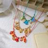 Beach Vacation Starfish Fish Shell Charm Necklace for Women Beige Rope Chain Imitation Pearl Ocean Boho Summer Jewelry Gift