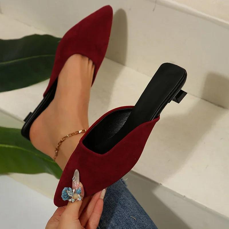 Vintage Women Leopard Print Mules Slippers Fashion Wedding Party 2025 Spring Autumn Low Heel Slides Shoes