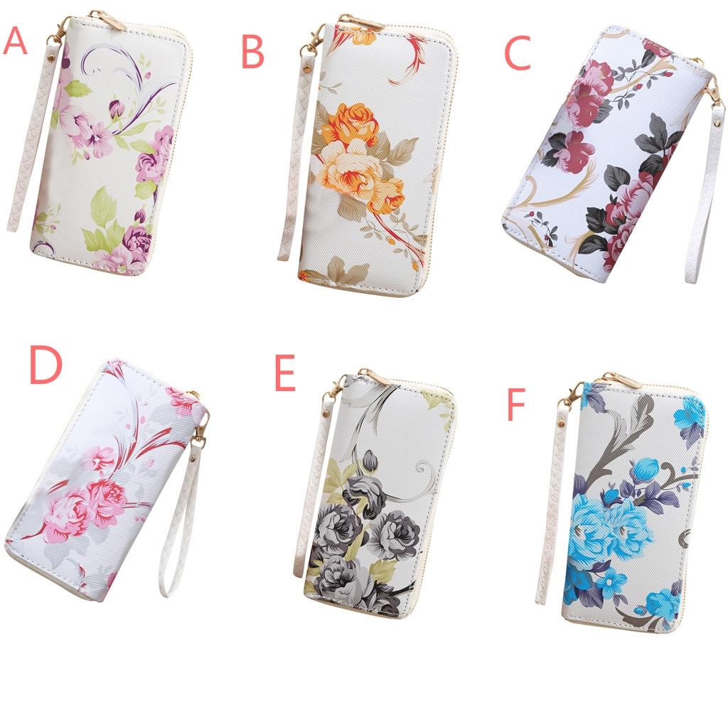 

Модный тренд, однотонный женский кошелек с длинным розовым узором