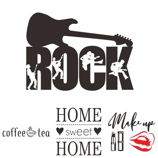 Τοιχογραφία τοίχου Αυτοκόλλητα εμπνευσμένα επαναχρησιμοποιήσιμα προμήθειες πάρτι κιθάρας μουσικής ομορφιάς