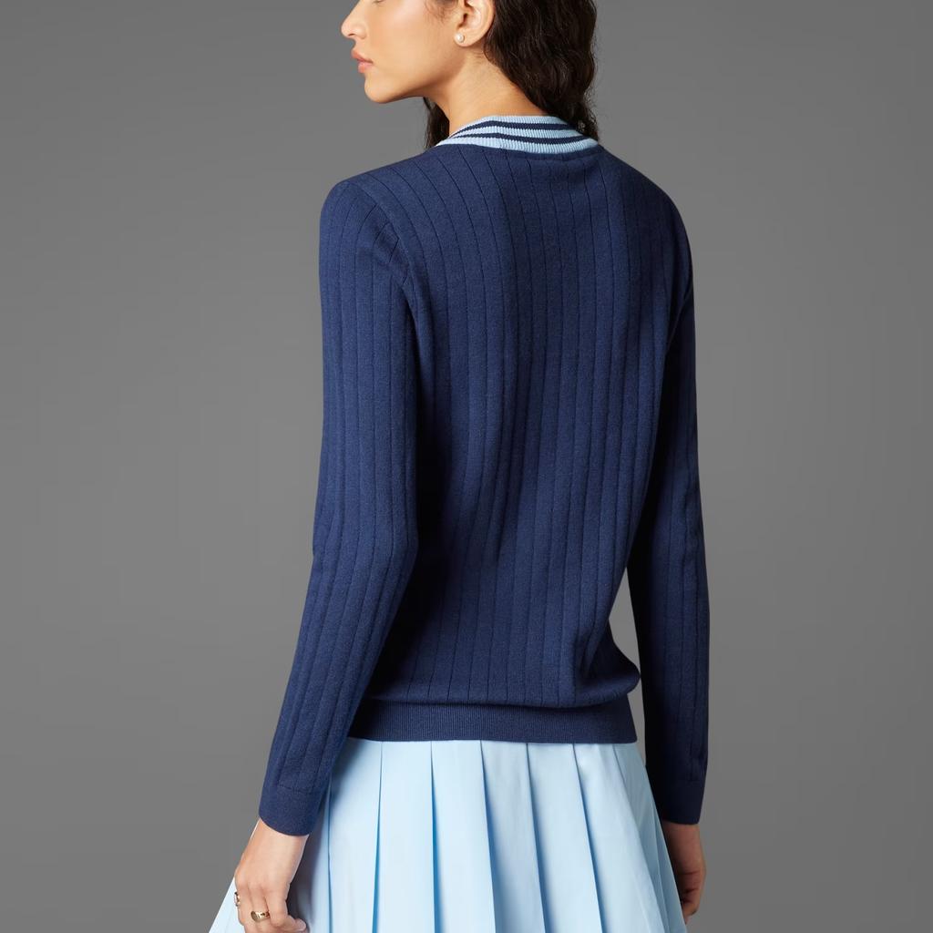 Adidas Originals Knitsweater Cashmere Golf Series Fashion Comfortable Pullover Long Sleeve Sweater Women Sweater Night-Indigo JP1190