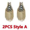 1PC/2PCS Fashion Handmade Shoulder Jewelry Tassel Rhinestones Epaulettes Cloth Accessories Brooch Epaulet Shoulder Brooches Gift