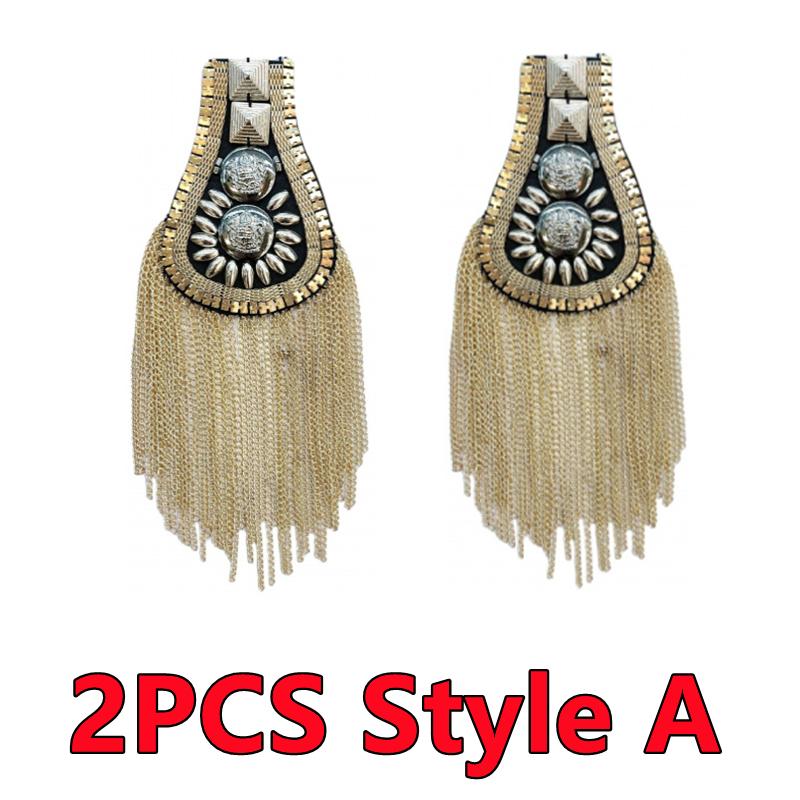 1PC/2PCS Fashion Handmade Shoulder Jewelry Tassel Rhinestones Epaulettes Cloth Accessories Brooch Epaulet Shoulder Brooches Gift
