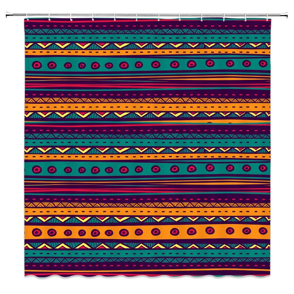 Indian Mandala Shower Curtain Flower Printed Geometric Bohemian Bathroom Curtains Shower Wall Hanging Geometric Shower Curtains