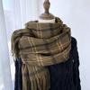 New Imitation Cashmere Plaid Warm Scarf for Women Winter Korean Version  Versatile Student Couple  Girl Scarf Men's Trendy
