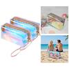 Trendy 2-delt iriserende holografisk makeup-taskesæt til rejser og daglig brug Makeup-taske PVC kosmetikpung Rejsearrangør