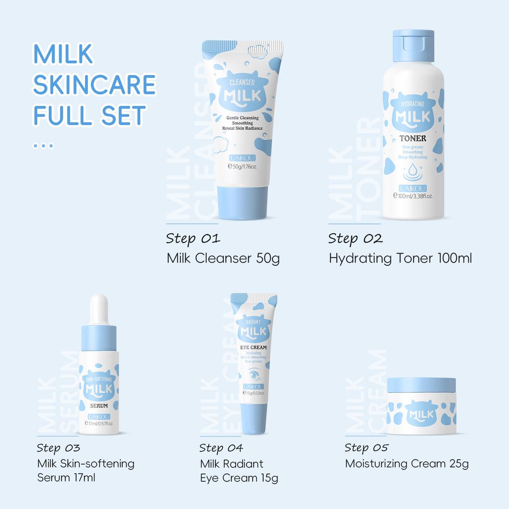 LAIKOU Milk Extract Moisturizer Facial Cream 25g Hydrating Nourish Brighten Smooth Skin Daily Care for All Skin Types Travelsize